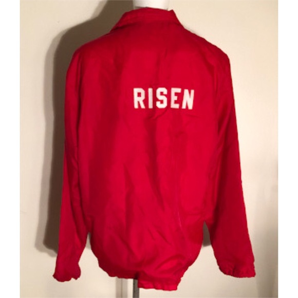 Red Vintage Holloway Lightweight Nylon Coach’s Jacket - Picture 2 of 5